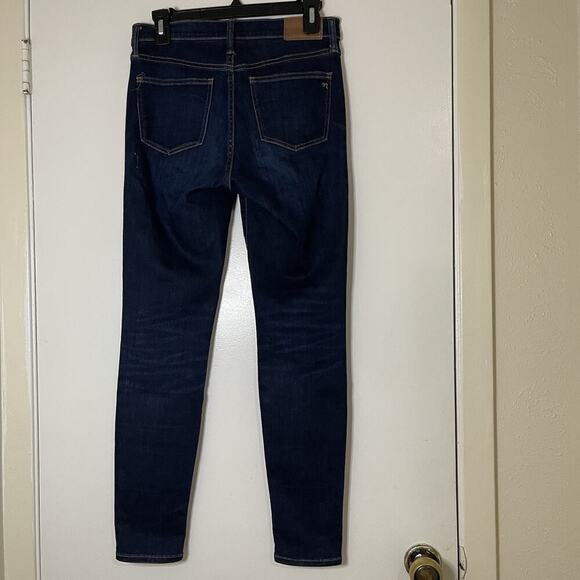 Madewell 9in high rise skinny dark blue wash stretch jeans size US 27 - Picture 6 of 7